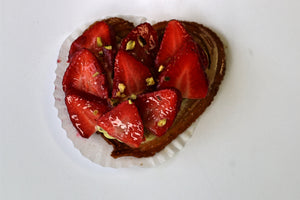 Individual Strawberry-Pistachio Heart Tart